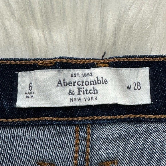 Abercrombie & Fitch Dark Blue Denim Cuffed Shorts - Picture 7 of 8